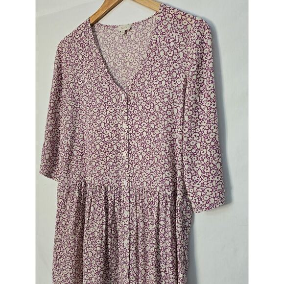 Pablo Women's Short Sleeve Pleated Blouse Top Size 38 Floral Button Front Pink - Picture 2 of 6